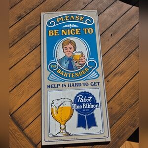 Pabst Blue Ribbon Vintage Bar Sign
